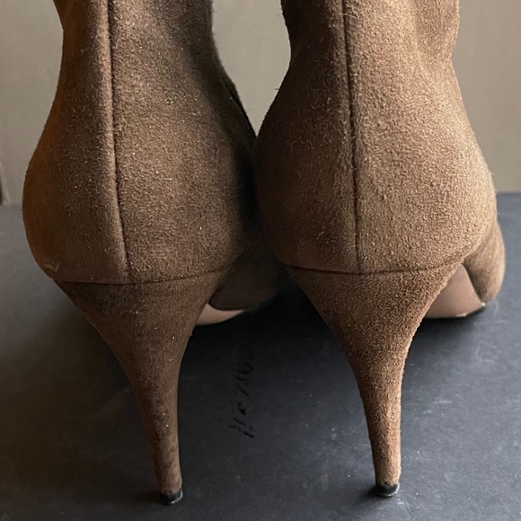 Prada Chocolate Brown Ankle Boots size 39 new heels soles in pristine condition - Picture 10 of 14